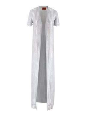 Missoni Short Sleeved Metallic Longline Open Cardigan/Cover-Up
