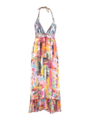 Chio di Stefania D Multicoloured Halterneck Maxi Dress