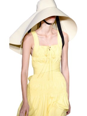 Self Portrait Runway Yellow Oversized Sunhat