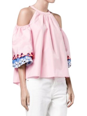 Peter Pilotto embroidered cold shoulder blouse