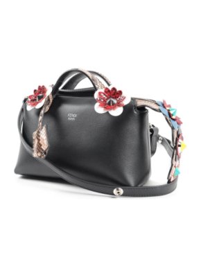 Fendi Black Leather & Python Mini By The Way Bag