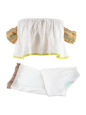 Chio Di Stefania D White Embroidered Two Piece Beachwear Set