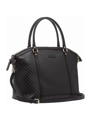 Gucci Microguccissima Black Leather Shoulder Bag