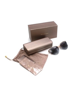 Bvlgari B.zero1 Black & Gold Round Cat Eye Sunglasses