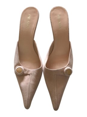 Prada Blush Suede Pointed Toe Mules
