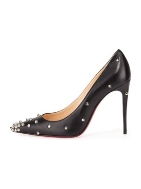 Christian Louboutin Black Spiked Leather Pumps