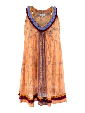 Poupette St Barth Orange Floral Cotton Cover-Up Top