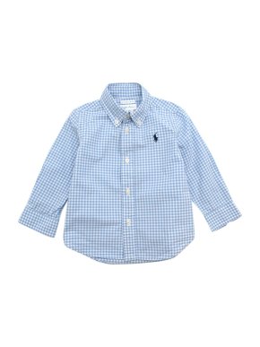 Ralph Lauren Blue Gingham Cotton Long-Sleeve Shirt
