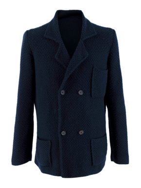 Anderson & Sheppard Wool/Cashmere Double Breasted Knit Cardigan