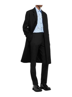 Prada Black Wool Tailored Coat