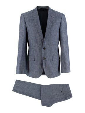 J. Crew Blue/Grey Cotton Slim-fit 2-Piece Suit
