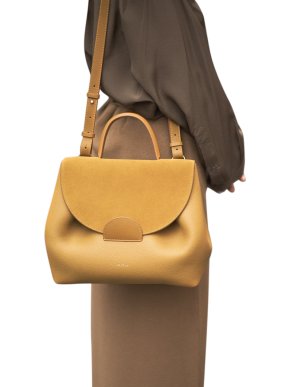 Polene Trio Yellow Edition Number One Leather & Suede Bag