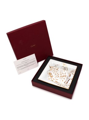 Cartier Panther Motif Porcelain Medium Trinket Tray