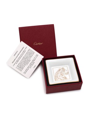 Cartier Panther Motif Porcelain Small Trinket Tray