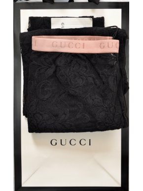 Gucci black floral G tights