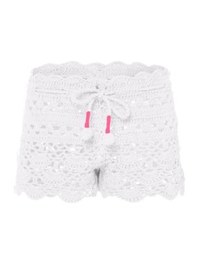 Sunuva Girls White with Pink Crochet Short
