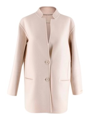 S'Max Mara Beige Virgin Wool Double Face Coat