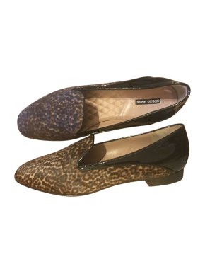 Giorgio Armani Animal Print/Patent Leather Loafers