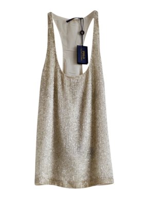 Ralph Lauren Beaded Racer Back Sleeveless Top