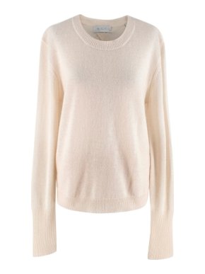 A.L.C. Cream Mohair Wool Blend Jumper w/ Back Cutout Detail