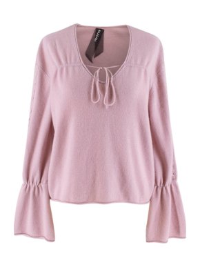 Naadam Pink Cashmere Tie V-Neck Jumper