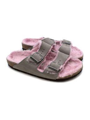 Birkenstock Arizona Shearling-lined Suede Sliders
