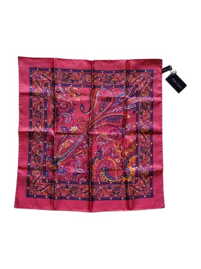 Ralph Lauren Purple Label Pink Paisley Print Pocket Square