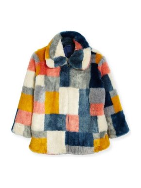Stella McCartney Abbie Faux-Fur Colorblock Jacket