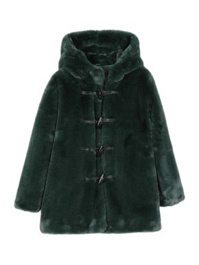 Stella McCartney Faux Fur Hooded Coat
