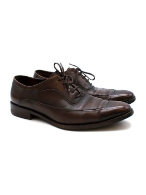 Salvatore Ferragamo Brown Leather Oxford Lace-Up Shoes