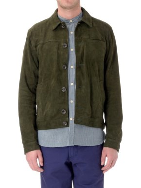 Oliver Spencer Green Suede Buffalo Jacket