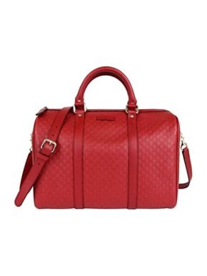 Gucci Red Guccissima Leather Boston Bag