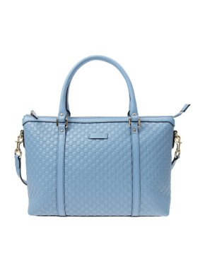 Gucci Leather Micro GG Sky Blue Convertible Bag