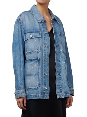 Slvrlake Denim Oversized Distressed Worker Jacket