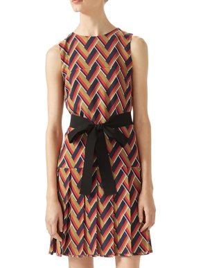 Gucci Multicoloured Chevron Printed Sleeveless Dress