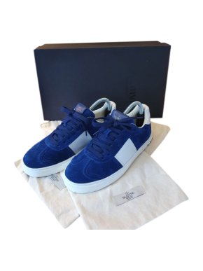 Valentino Suede Blue Roy Rockstud Sneakers