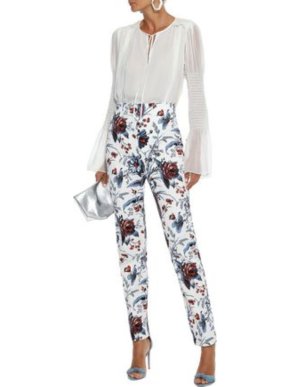 DVF White & Blue Floral Print Jeans