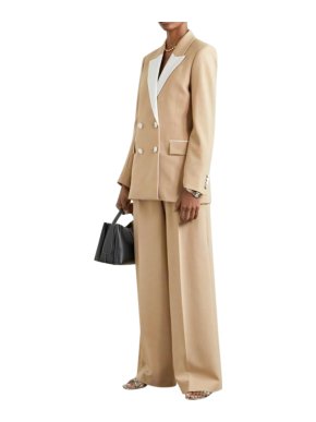 Racil Beige Double Breasted Jacket & Wide Leg Pants