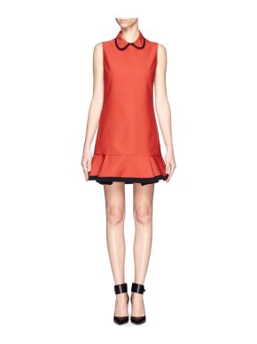 Victoria Victoria Beckham Rust Collared Mini Dress