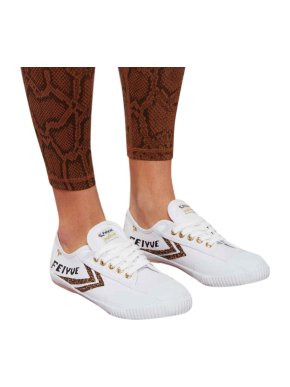 Feiyue White Cheetah Fe Lo Classic Canvas Poppy Trainers