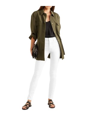 J Brand White Studded Ankle Crop Jeans