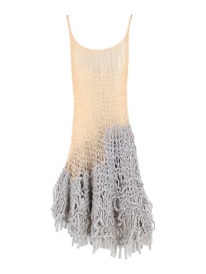 Gudrun & Gudrun Cream & Grey Mohair Open Knit Dress