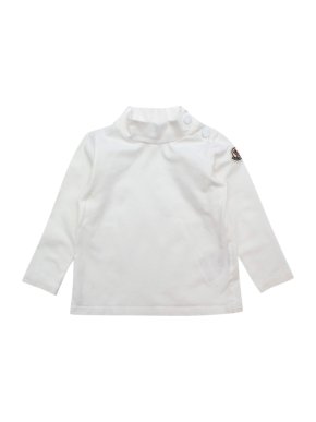 Moncler White Cotton Jersey Raised Neck Sweater
