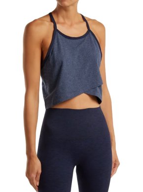 LNDR Blue Racerback Crop Cheers Top