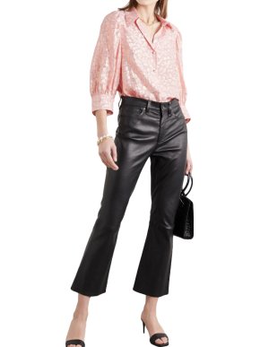 Stella McCartney Metallic fil coupé silk-blend shirt