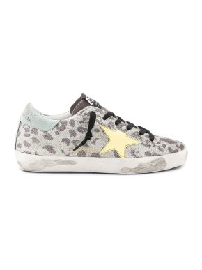 Golden Goose Glitter Leopard Superstar Sneakers
