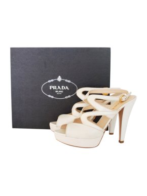 Prada White Cut-Out Sandals