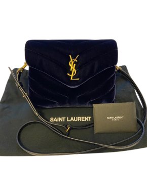 Saint Laurent Blue Velvet Toy Loulou Bag