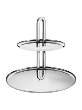 Christofle Oh de Christofle mirror finish two-tier pastry stand