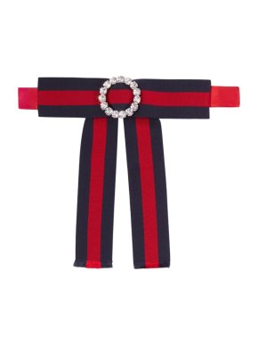 Gucci Web Stripe Crystal Bow Collar